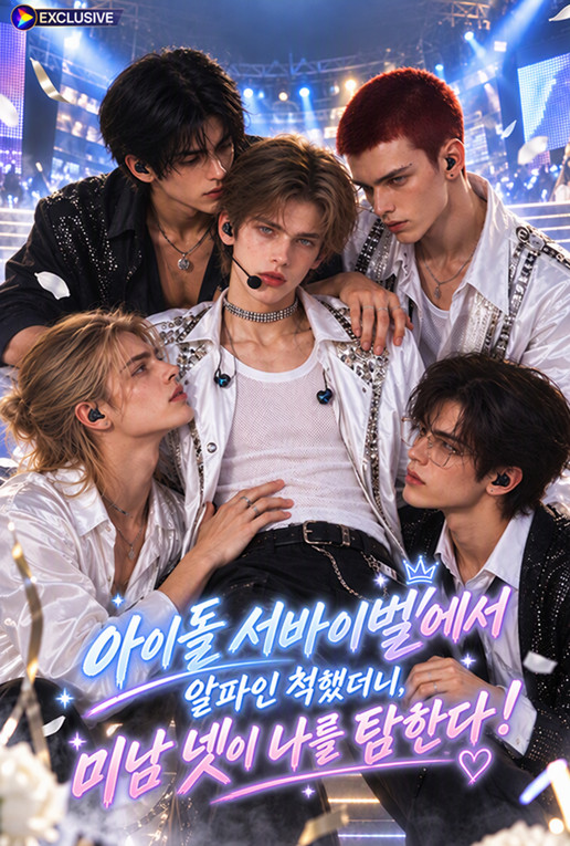 Poster 아이돌 서바이벌에서 알파인 척했더니, 미남 넷이 나를 탐한다！